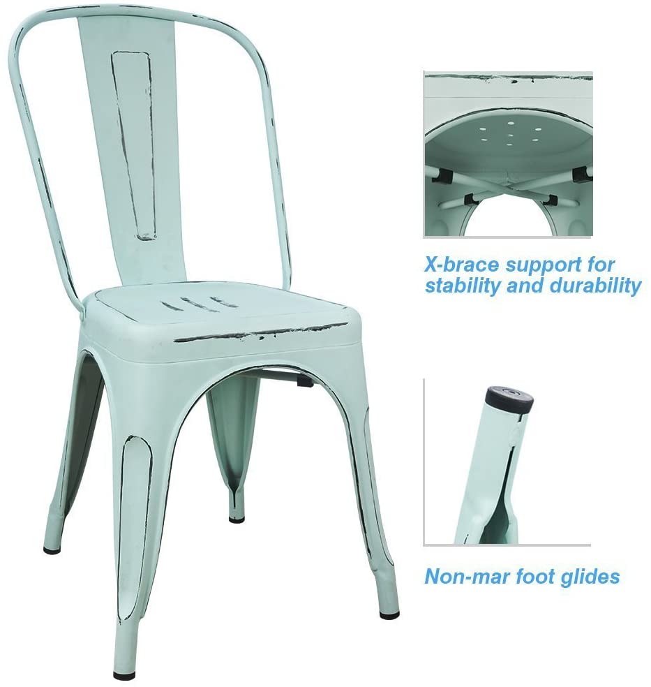 Industrial Dining Chair With Powder Coated Color