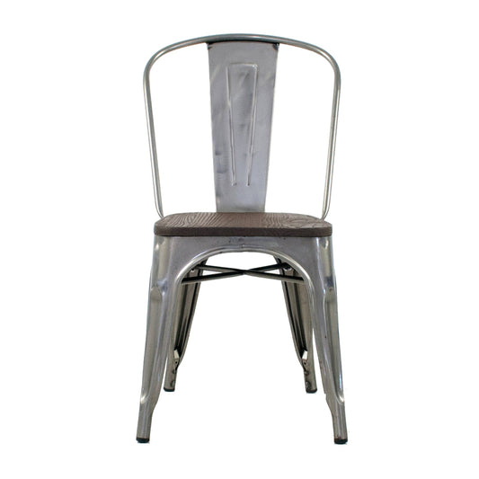 Industrial Wood Seat Dining Chair