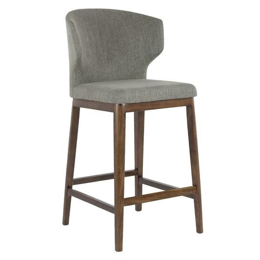 Cabo Fabric Wood Imprint Metal Stool