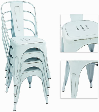 Industrial Dining Chair With Powder Coated Color