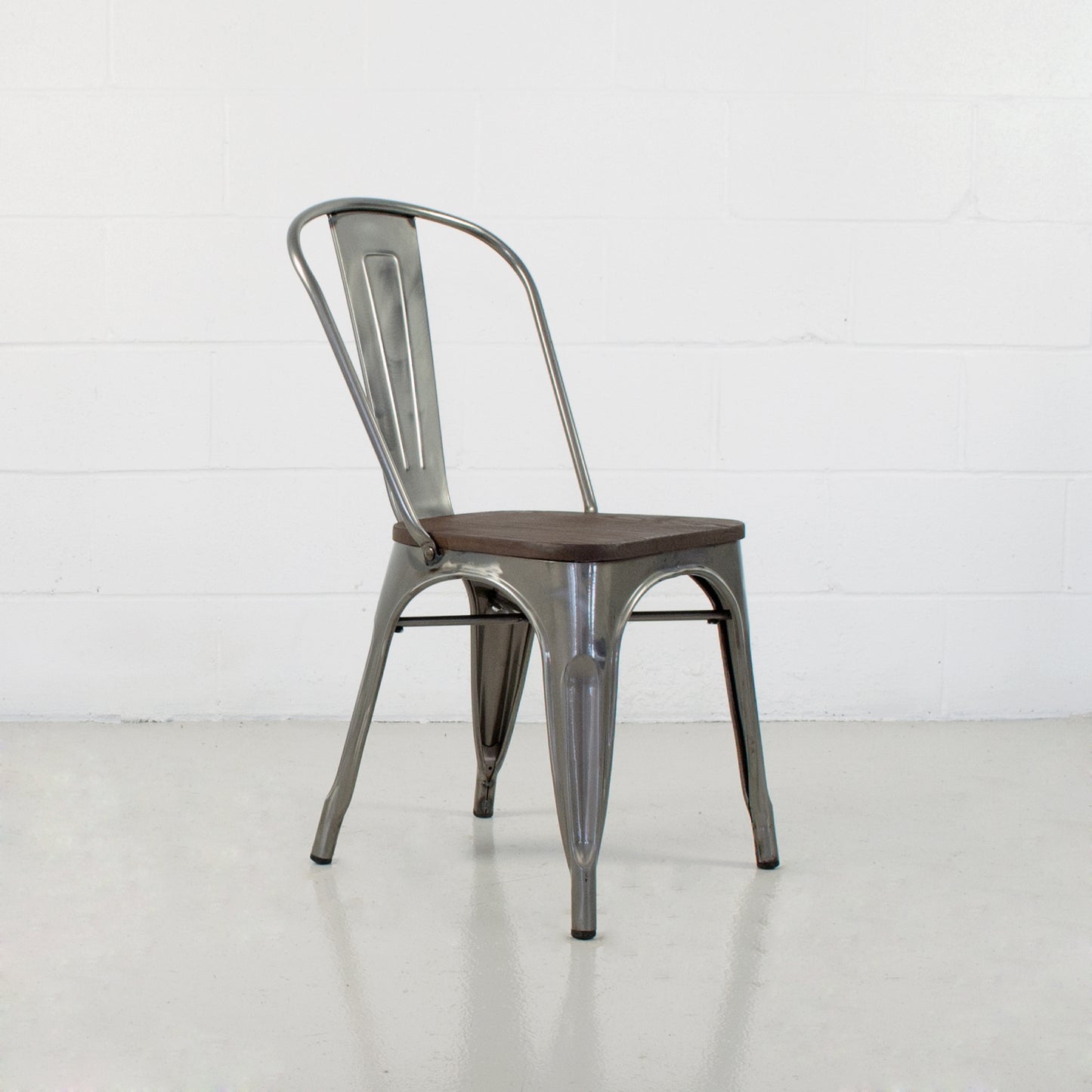 Industrial Dining Chair With Wood Seat