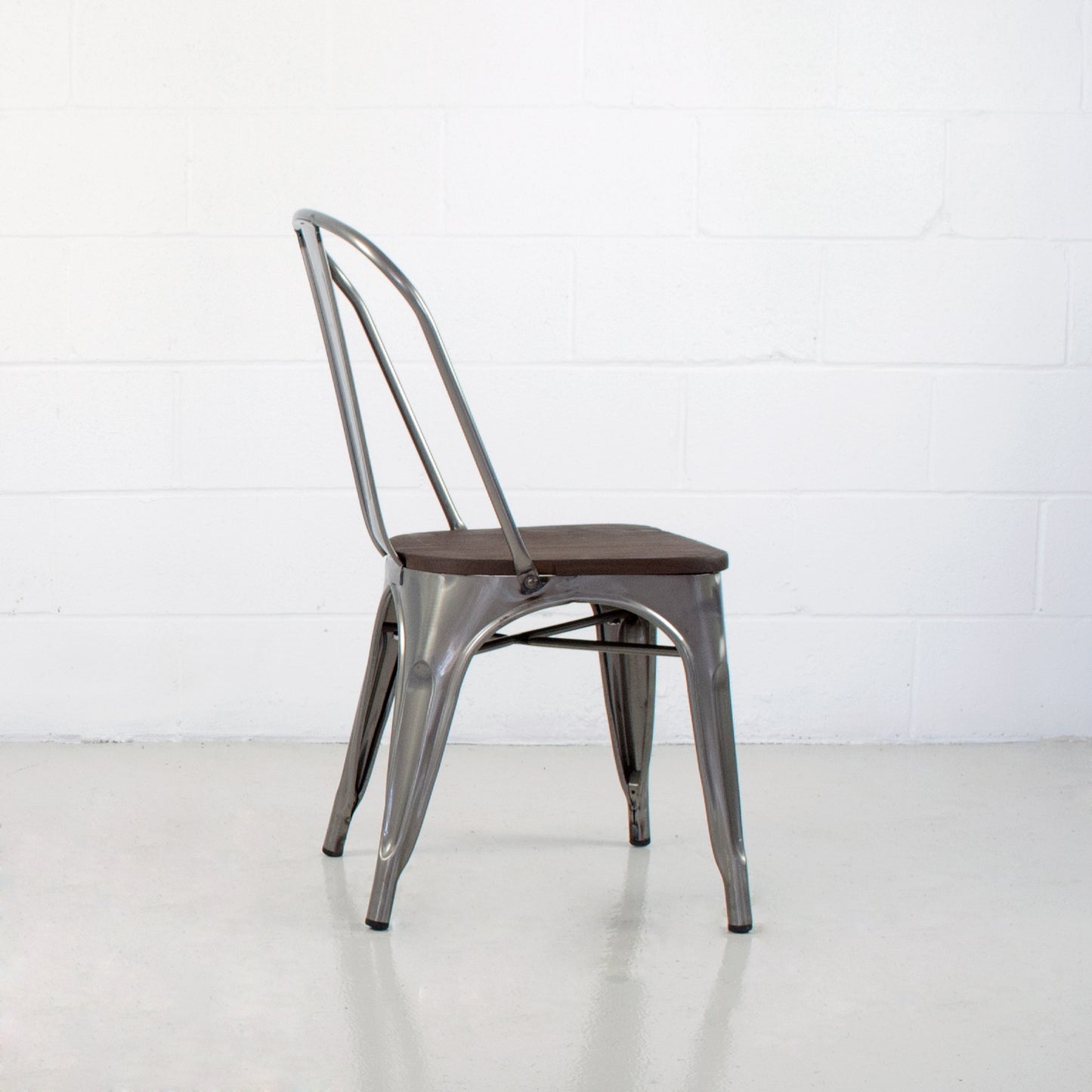 Industrial Dining Chair With Wood Seat